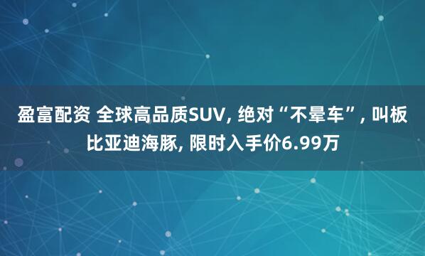 盈富配资 全球高品质SUV, 绝对“不晕车”, 叫板比亚迪海豚, 限时入手价6.99万