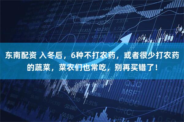 东南配资 入冬后，6种不打农药，或者很少打农药的蔬菜，菜农们也常吃，别再买错了！